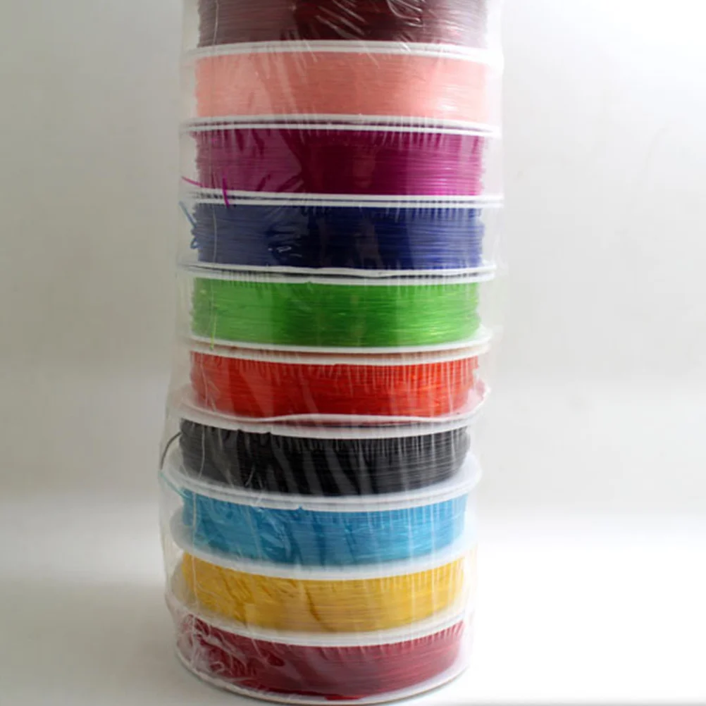 

10 Rolls Elastic Line Beaded Wire for Bracelet Making Beads Cord Band Crystal DIY Accessories Round