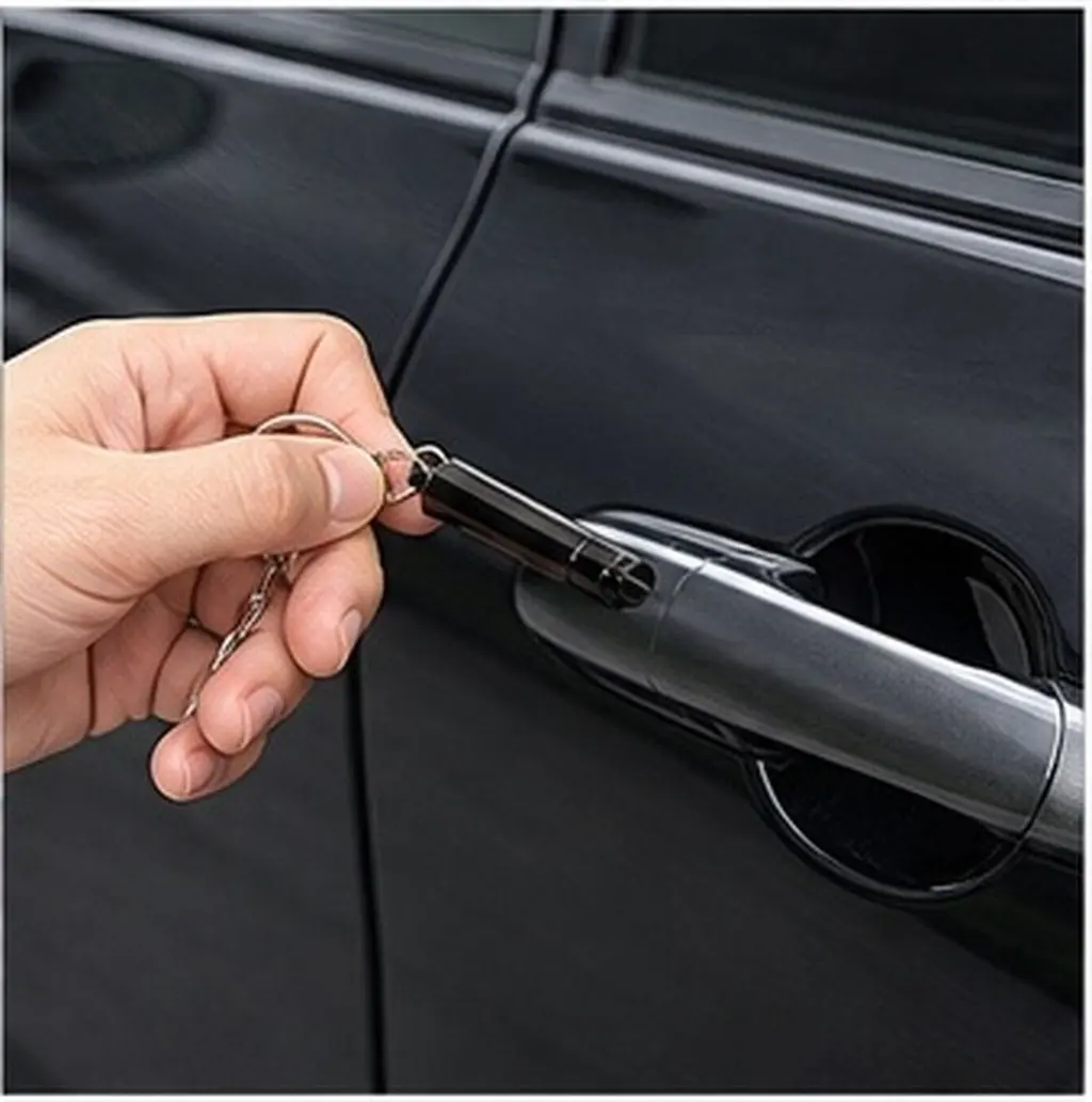 Car Static Electricity Remover Keychain 2 Inch Black Anti Static Discharge Shock Removal Tool for Car Doors Office Elevator Use