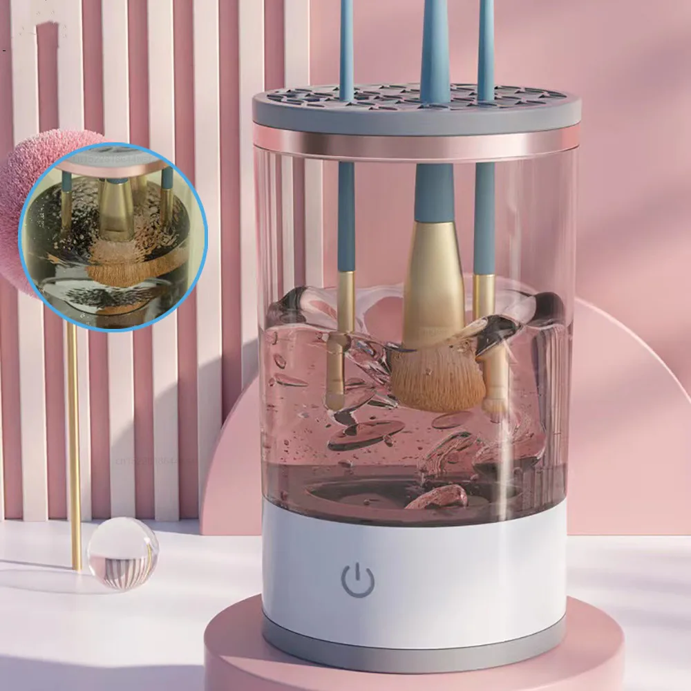 Automatic 3 In 1 Electric Makeup Brush Cleaner Cleaning Brush Tool Multi-use Portable USB Makeup Brushes Machine