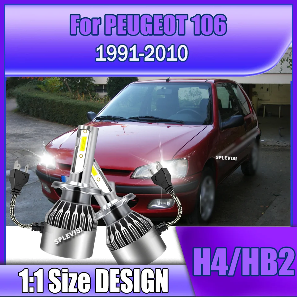 100% новая светодиодная лампа накаливания H4 4500LM, автомобильный свет для PEUGEOT 106 1991 2000 2001 2002 2003 2004 2005 2006 2007 2008 2009 2010