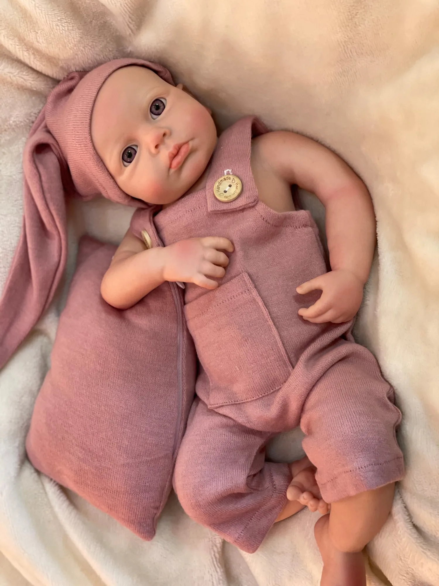 

Bebe Reborn 45CM Girl/Boy Loulou Full Solid Silicone Reborn Doll Handmade Painted Baby Doll Boneca Reborn Corpo De Silicone