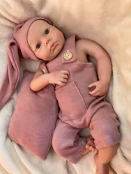 Bebe Reborn 45CM Girl/Boy Loulou Full Solid Silicone Reborn Doll Handmade Painted Baby Doll Boneca Reborn Corpo De Silicone
