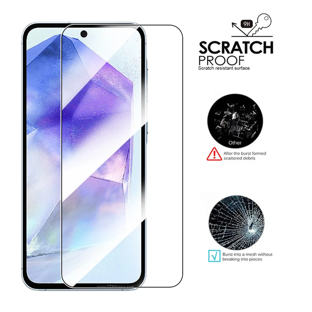 Funda de vidrio templado 2 en 1 para Samsung Galaxy A55 protectores de pantalla para Samsung A55 A 55 55A 5G 6,6 ''películas protectoras para lentes de cámara