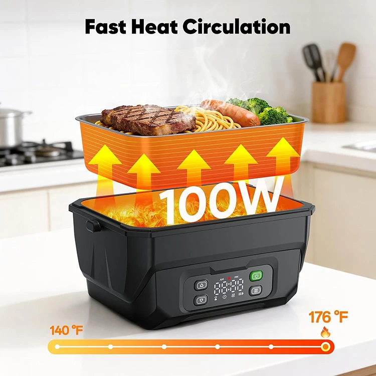 1.3 liter self-heating lunch box rechargeable intelligent thermal insulation wireless heating outdoor lunch box