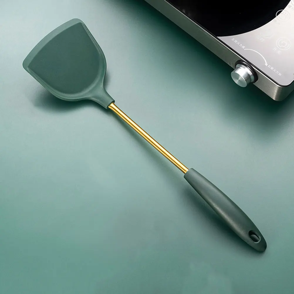 

Silicone Kitchenware Utensils Set Stainless Steel Cooking Wok Tools Stir Fry Spoon Practical Kitchen Gadgets Cookware