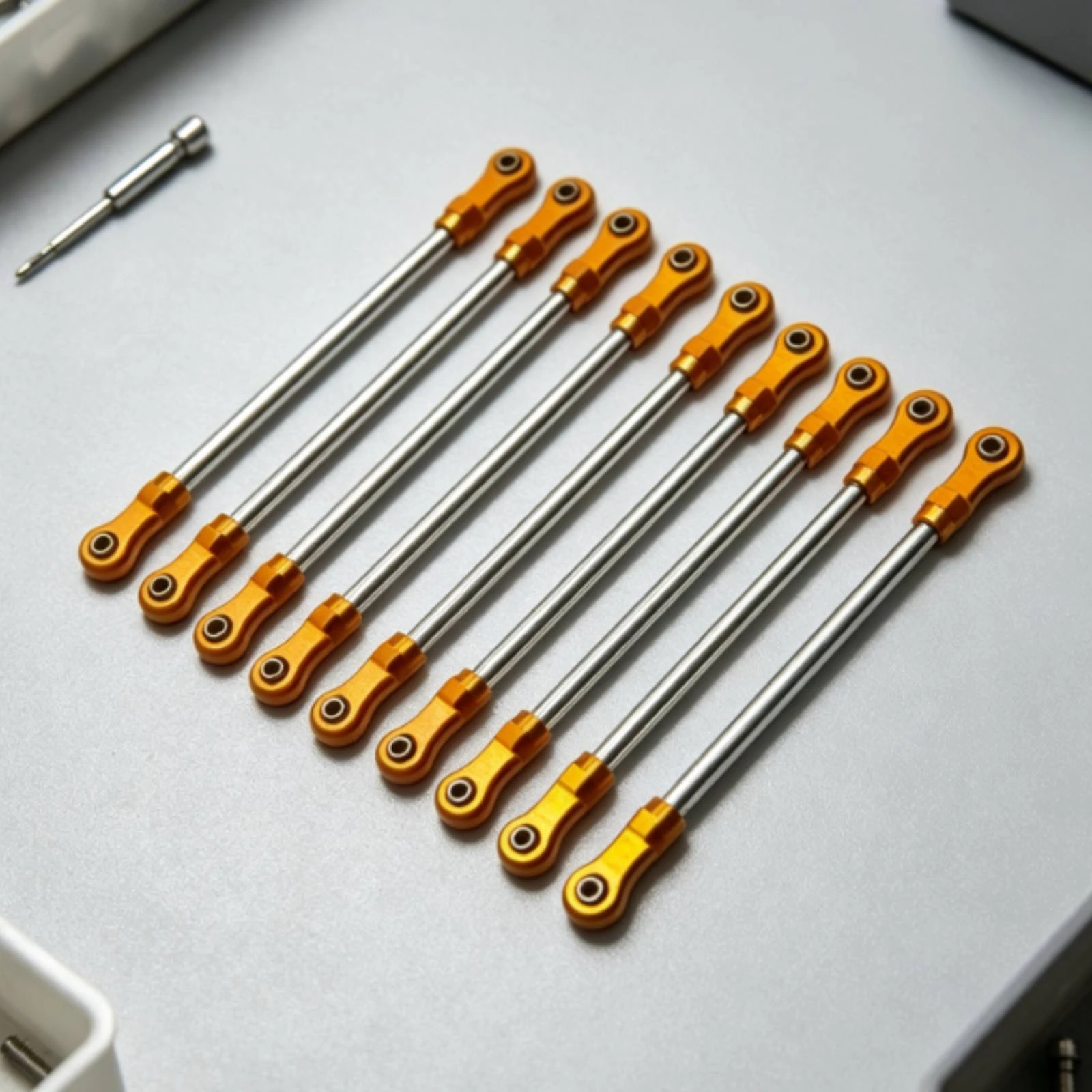 8 Pieces RC Link Kit with Metal Ends Adjustable Tie Rod Kit Link Rod Impact-Resistant Hardware Stiffer for Builders