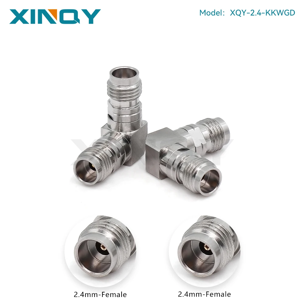 XINQY 50G High-Frequency Coaxial Adapter, mmWave VNA Test Adapter, Right-Angle 2.4mm-KKW Connector