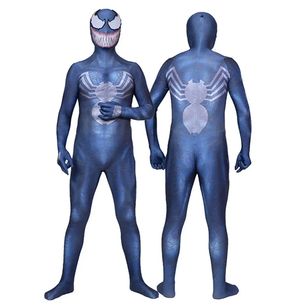 Halloween adulti bambini veleno Symbiote Spiderman supereroe Costume Cosplay tuta intera Zentai seconda pelle tuta da festa