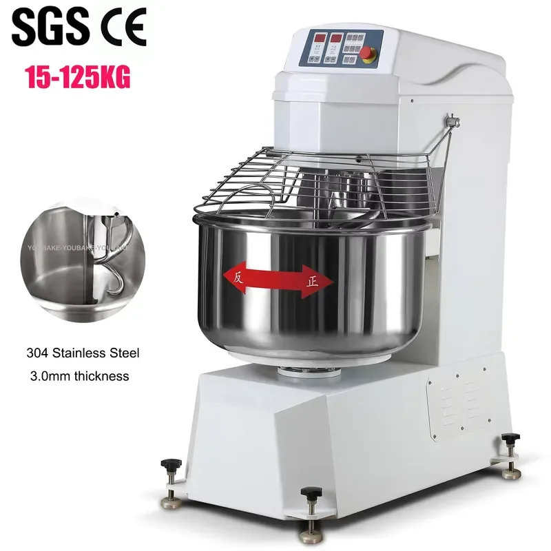 YWM Certificate Commercial 15kg 25kg 50kg 100kg 125kg Bread Flour Spiral Mixer Premium Quality Large Capacity Dough Mixer