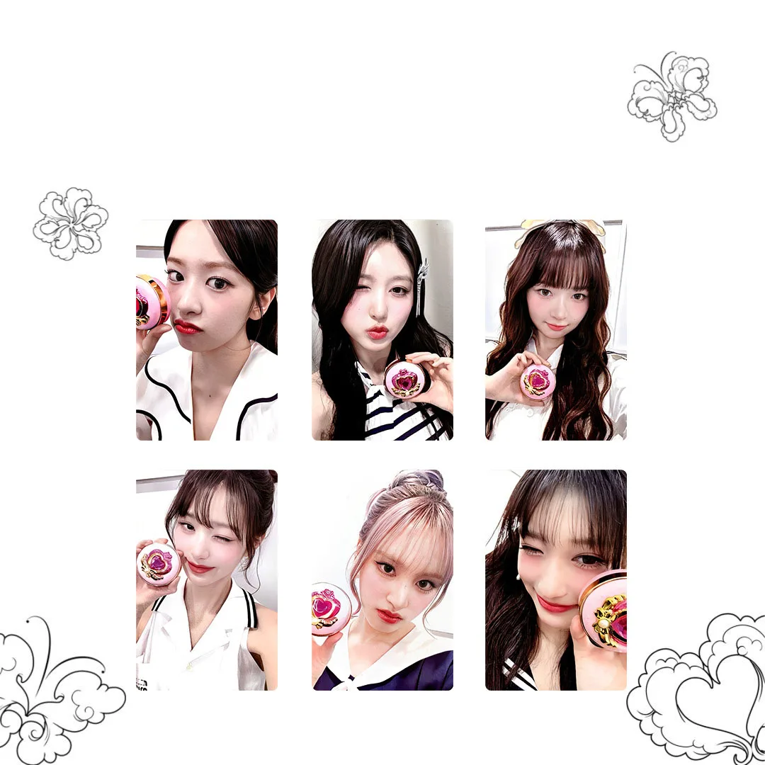 6Pcs/Set KPOP Wonyoung Leeseo 2nd New Album Photocards List Rei Yujin Gaeul Liz Cute Selfie Two Sides Lomo Cards Fans Gifts