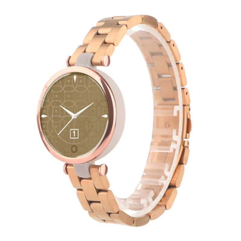 For Garmin Lily New Fashion Stainless Steel Sports Watchband Smart Watch Accessories Strap 14mm Women\'s Bracelet Rose Gold Black