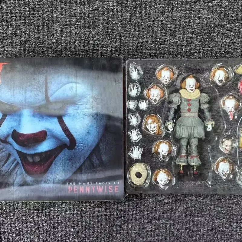 Anime NECA IT Pennywise Deluxe Edition 7 Action Figures Ultimate Horror Collectible Model Desktop Ornament Surprise Toys Gifts