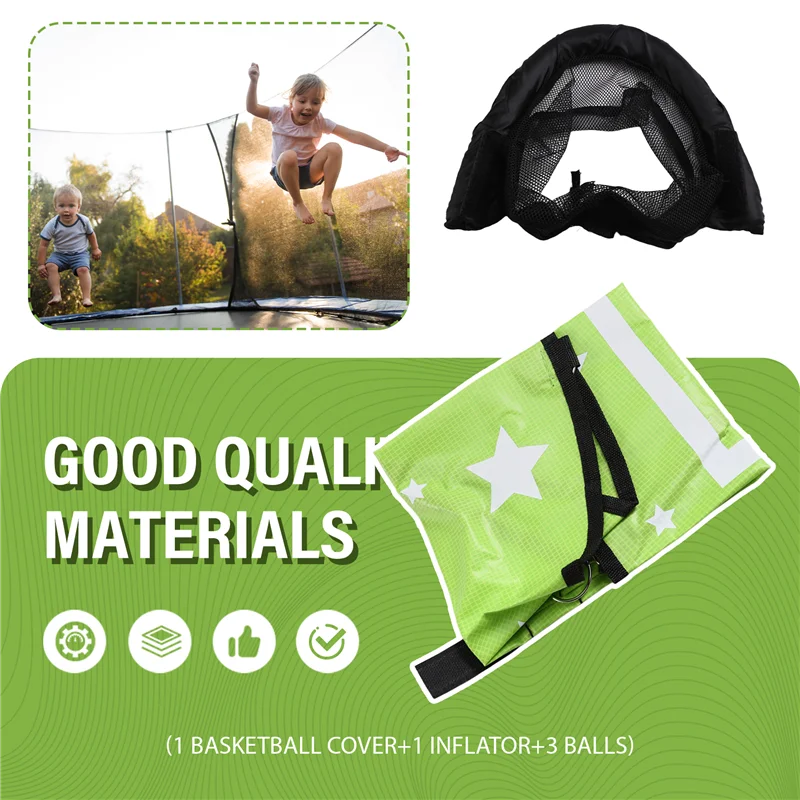 AED2-Trampoline Conjunto de cesta de basquete Mini cesta de basquete para crianças Protetor solar à prova d'água Acessório de basquete