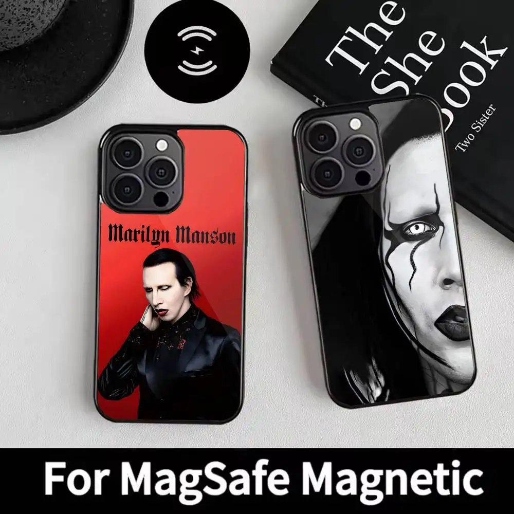 

Singer M-Marilyn Manson Phone Case For iPhone 17,16,15,14,13,12,Plus,Pro,Max For Magsafe Magnetic Wireless Charge