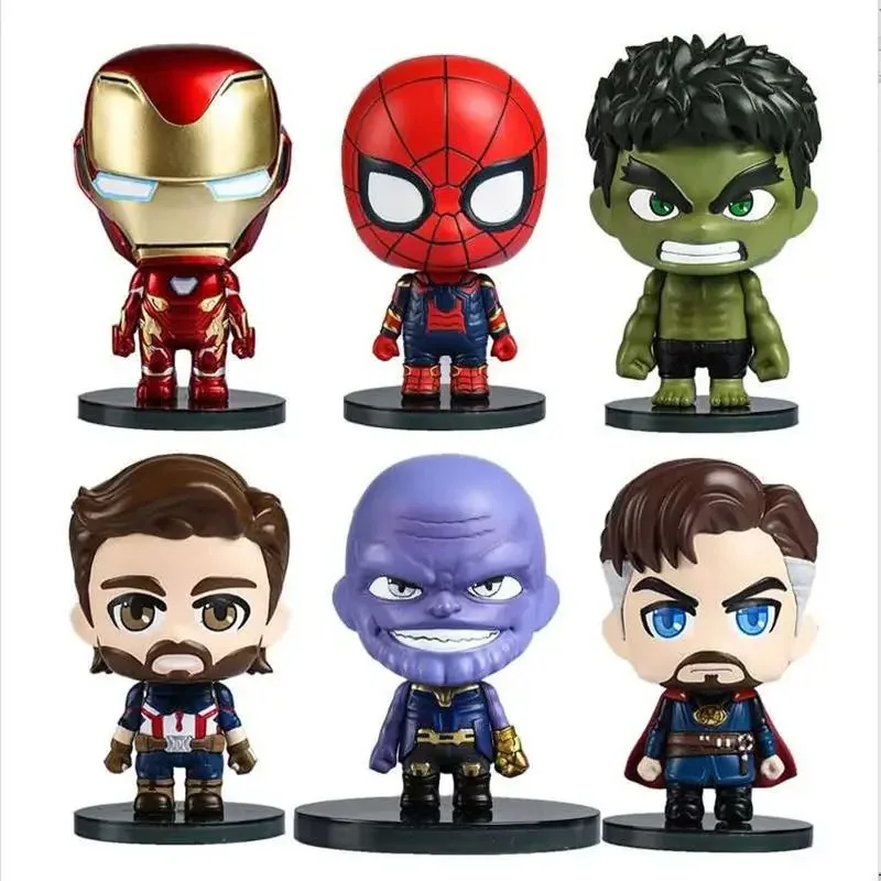 Marveled Series Model Car Desktop Decor Charm Collection Kids Fans Hobby Gifts 6Pcs/set
