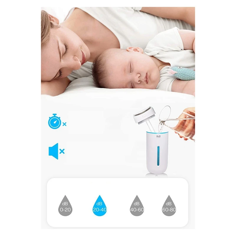 Car Mini Humidifier Home 400Ml Small Cool Mist Air Humidifier With 7 Color LED Night Light, Whisper USB Humidifiers
