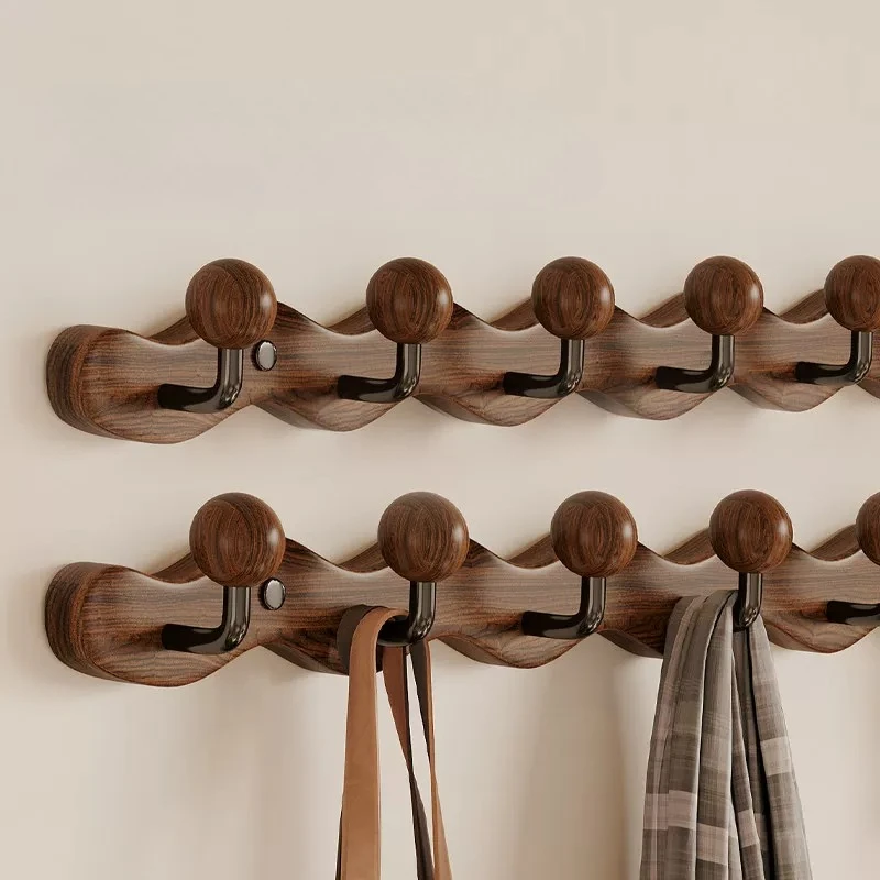 Solid Wood Clothes Hook Wall Clothes Hanger Luxury Modern Creative Wall Clothes Hanger Storage Coat Racks Living Room Furniture