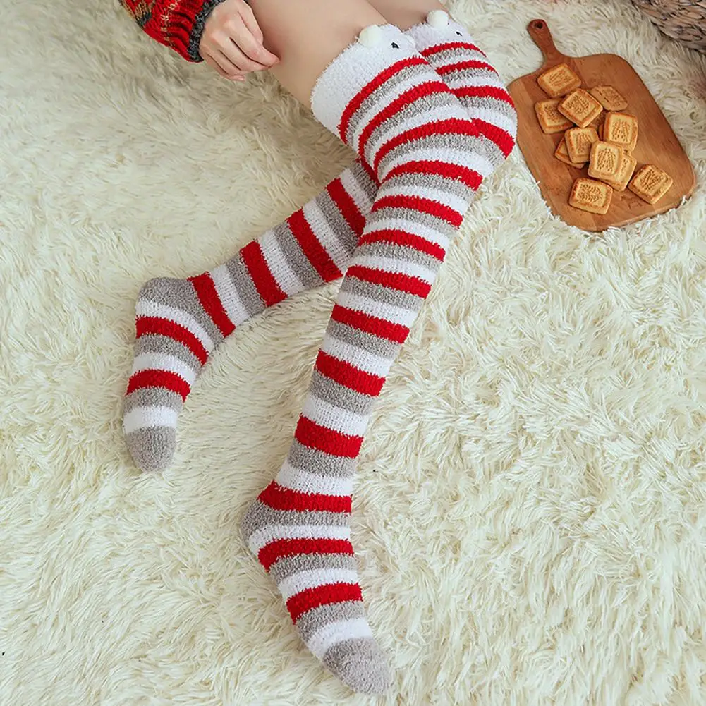 

Beautiful Design Socks Winter Cartoon Thigh-high Fuzzy Socks for Women Long Leg Warm Fluffy Stockings Cute Comfortable Fashion