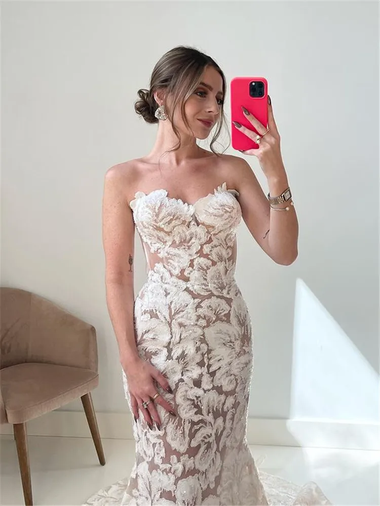 Vestido De Noiva Sereia Encaje Sob Medida Vestidos Alta Costura Para Boda Civi Para Boda Por La Iglesia Mas Vendidos Brautkleid