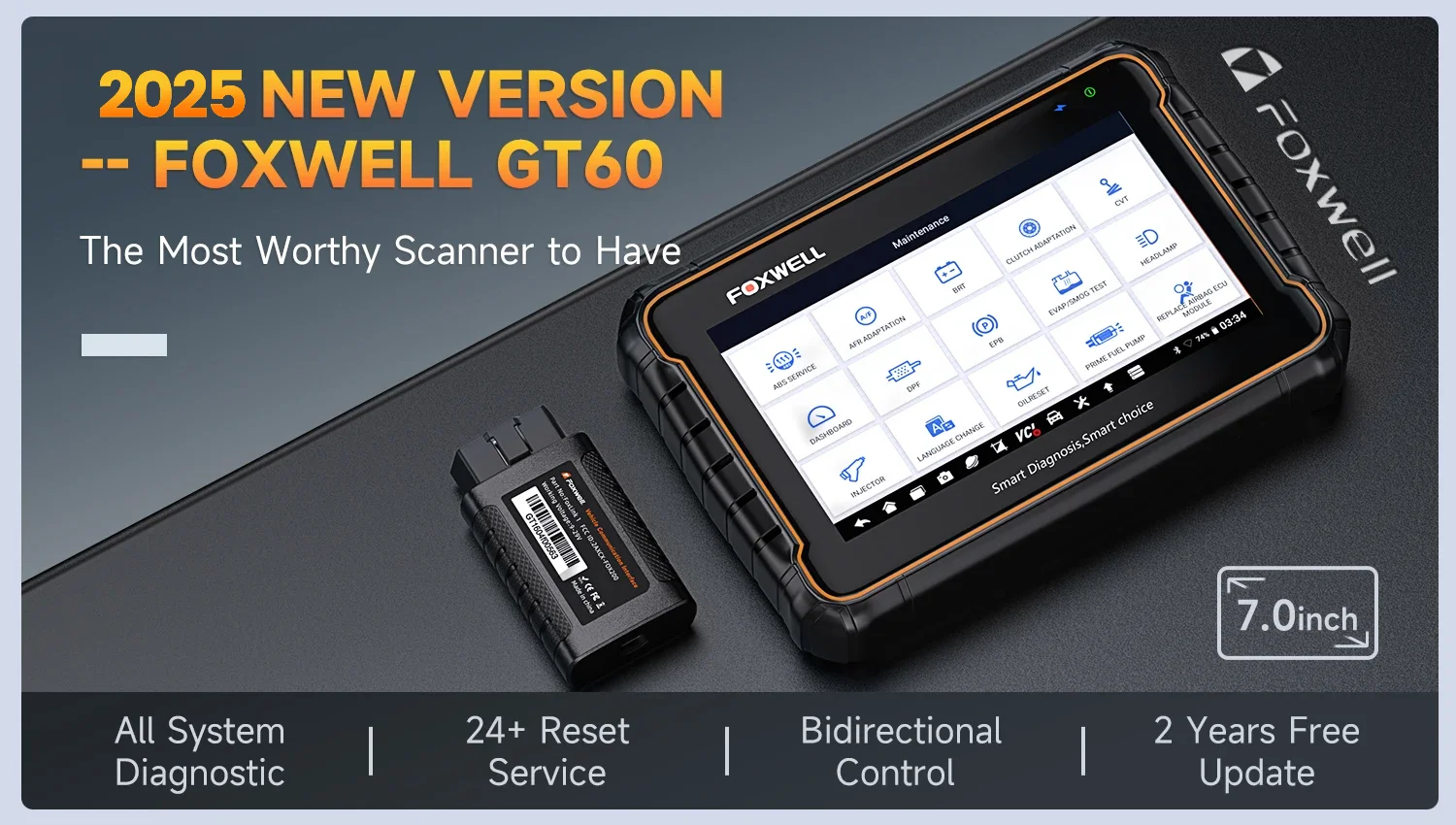 

2026 FOXWELL GT60 Active Test Code Reader Remote Control Onboard Diagnostic Tool Scanner Auto Professional