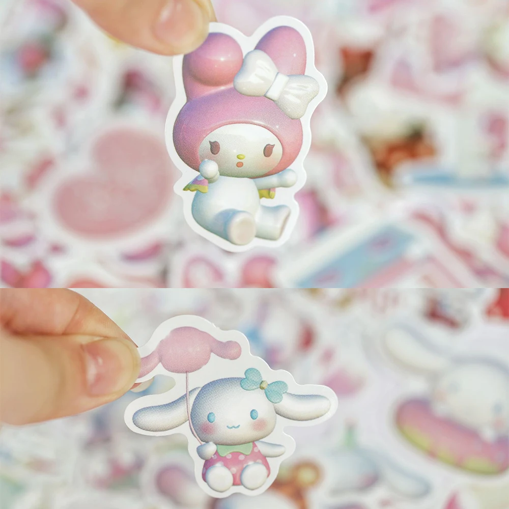 Pegatinas de dibujos animados de My Melody, calcomanías de Anime Sanrio para funda de teléfono, papelería y maleta, 10/30/50/100 piezas