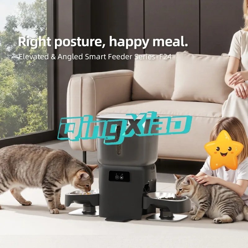 Pet Food Dispenser For Small Medium Animals USB Extra Backup Battery Automated Feeding Station Voice Recording Portion Control