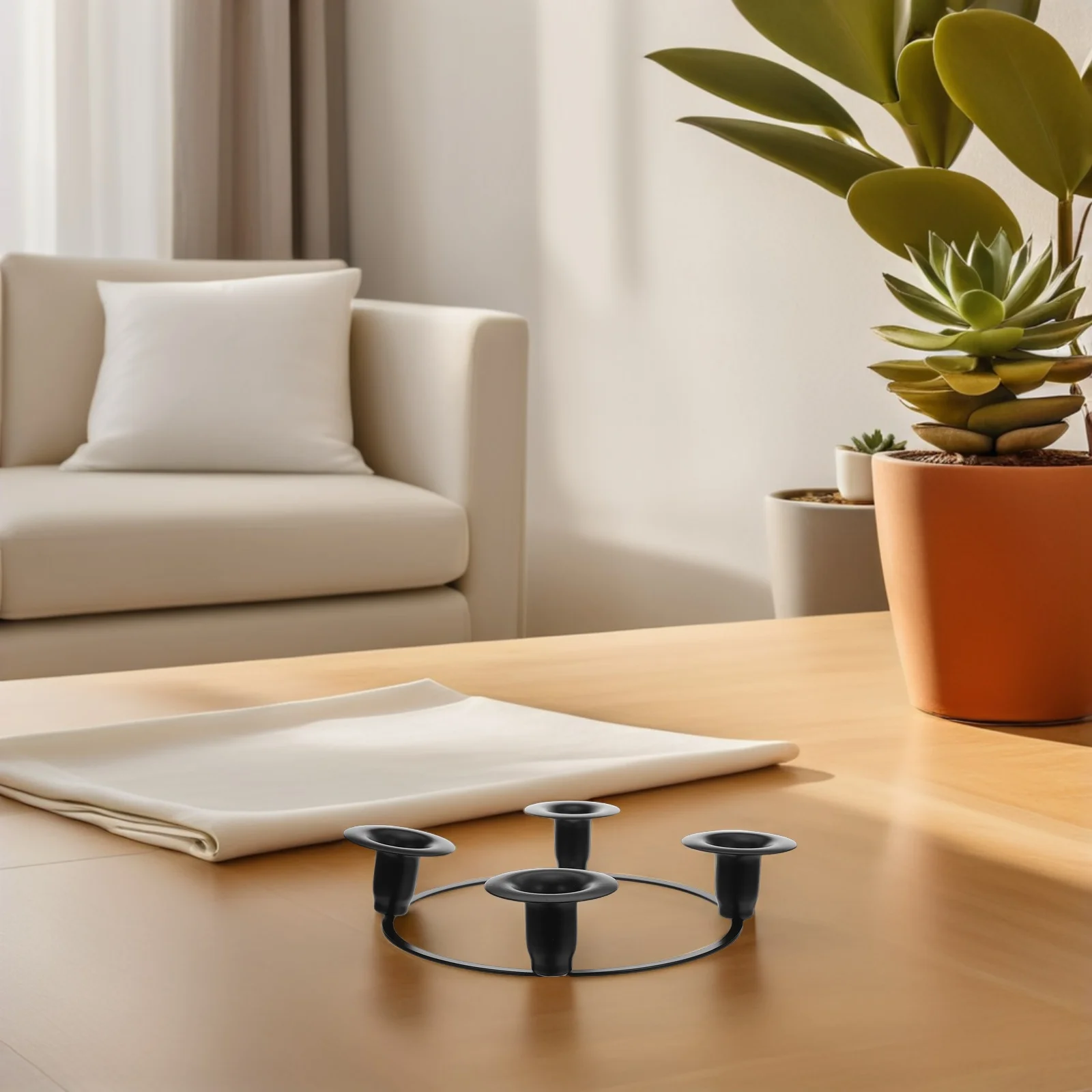 

Christmas Ring Iron Rings For Pillars Dining Table Advent Holder Xmas Ornament Wreath Accessory Party