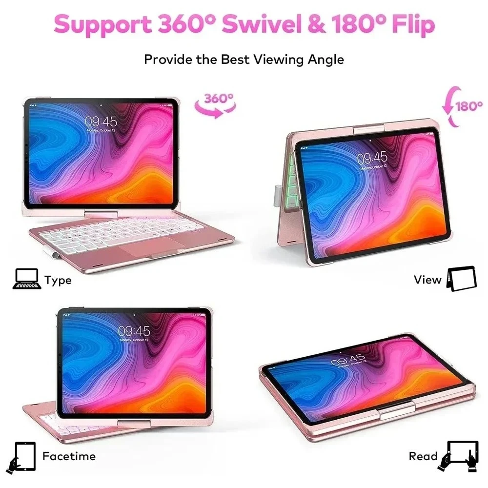 360 Degree Magic Keyboard Case For iPad Air13 11 2024 M2 Pro12.9