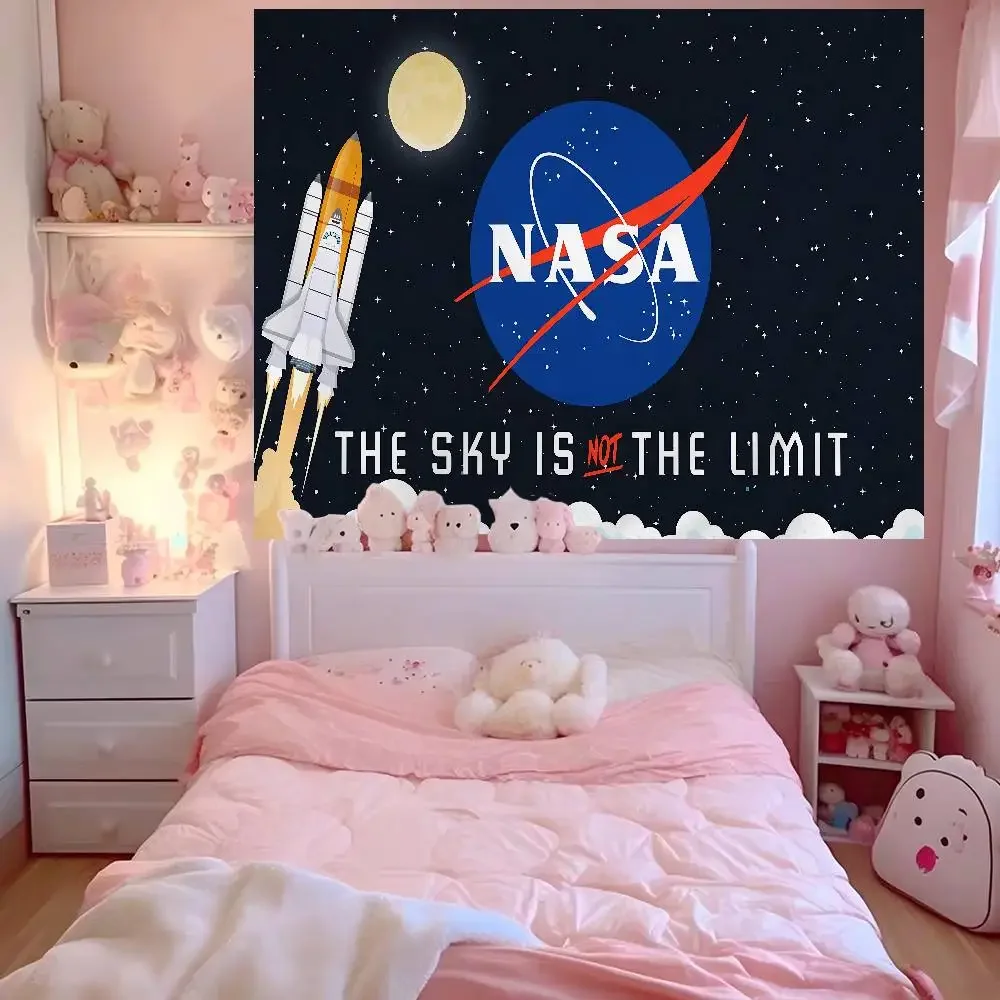 LOGO USA Agency N-NASA Chart Tapestry Art Science Fiction Room Home Decor Cheap Hippie Wall Hanging