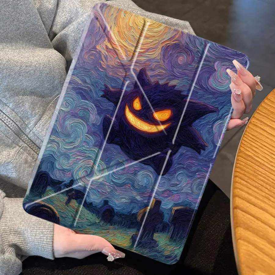 Pokemon Cartoon Gengar Holder Cover Tablet Case For iPad Air 4 5 M3 M2 1 2 M4 11inch Mini 6 7 Pro 11th 10th 9th 8th 7th 12.9inch
