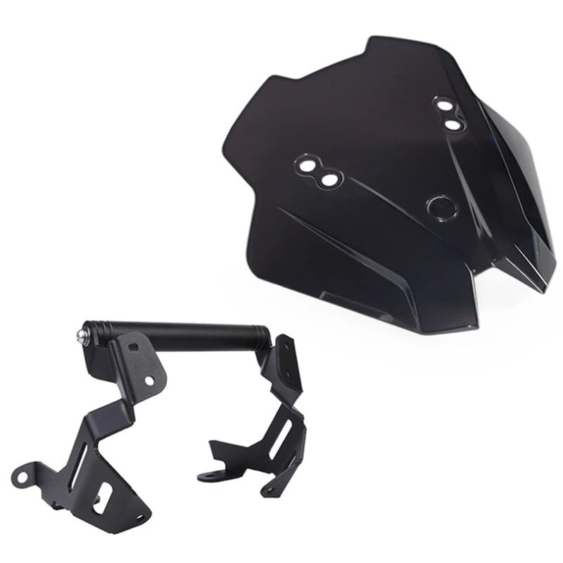

A05U-Motorcycle Windshield Airflow Deflector + Phone Navigation Bracket For Honda Cb750 Hornet 2023-2024