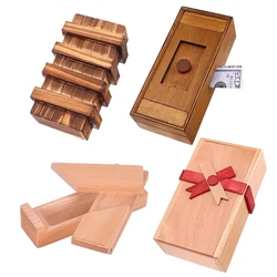 Puzzle en bois classique pour adultes et enfants, boîtes à compartiments secrets, jeux de casse-tête, déconcertant