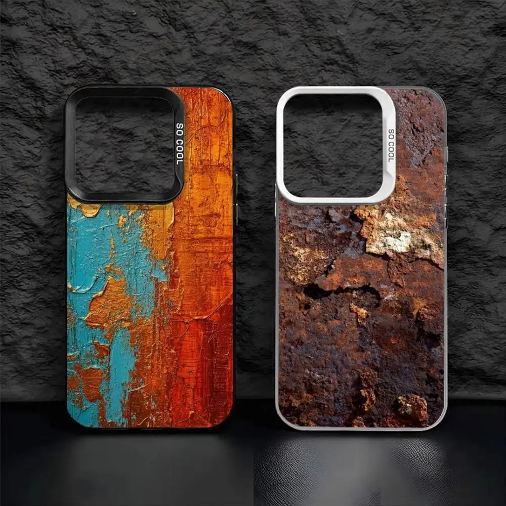 

R-Retro Industrial S-Style Rusty Phone Case For iPhone 16,15,14,13,12,17,Pro,MAX Black Matte Shockproof Cover