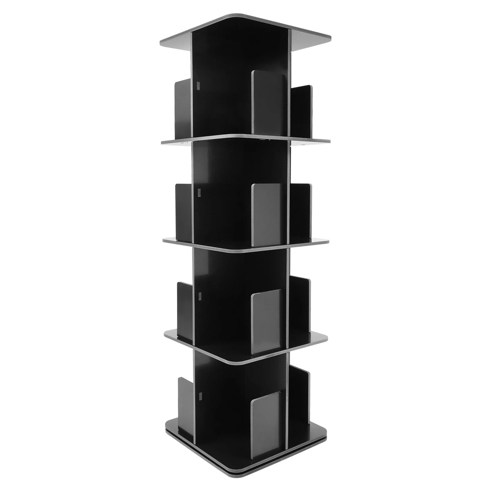 3 Tier Vertical Bookcase, 360° Rotatable Small Corner Bookcase for Bedroom Study Room Office