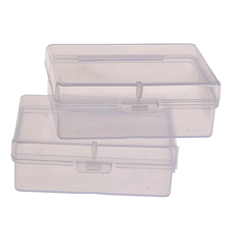 2pcs Transparent PP Plastic Packing Box Rectangular Empty Box Jewelry Accessories Mini Key Photo Family Storage Box