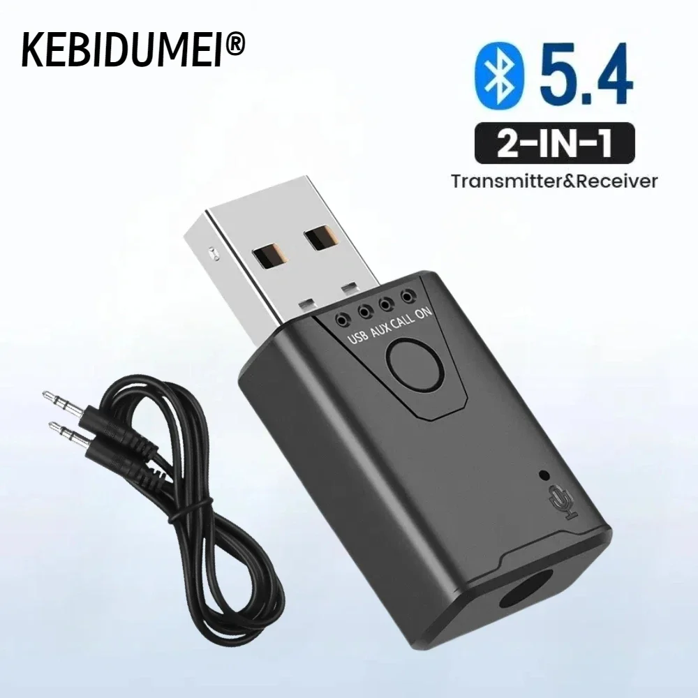 Приемник Bluetooth 5,4, передатчик, адаптер 2 в 1, громкая связь, беспроводной музыкальный автомобильный приемник Aux для автомобильного стереодинамика, разъем 3,5 мм