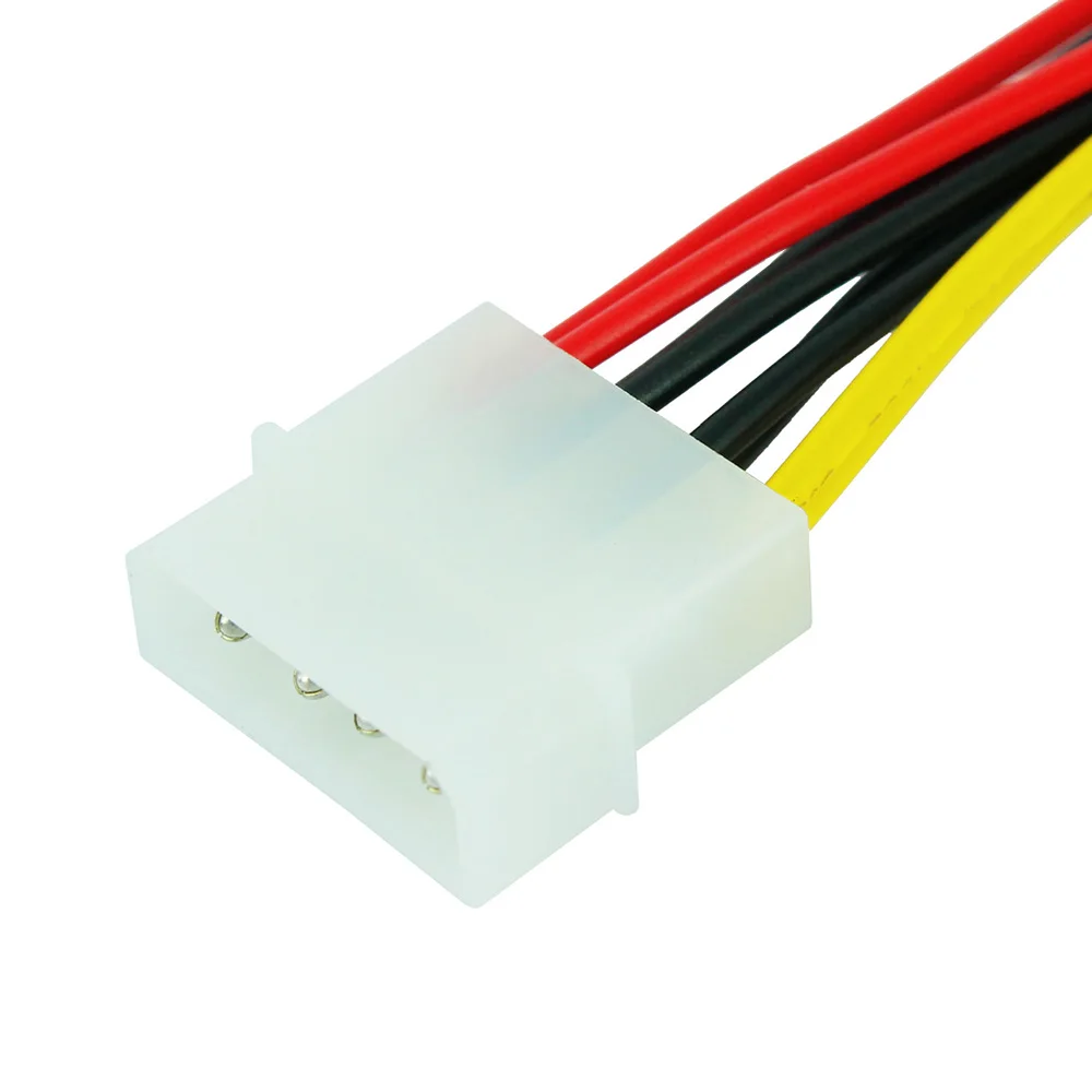 4 Pin Molex to Dual ATA SATA 2 Cable Power Female Y Splitter Cable Hard Drive Power Supply for PC Computer Cable Wire Adapter