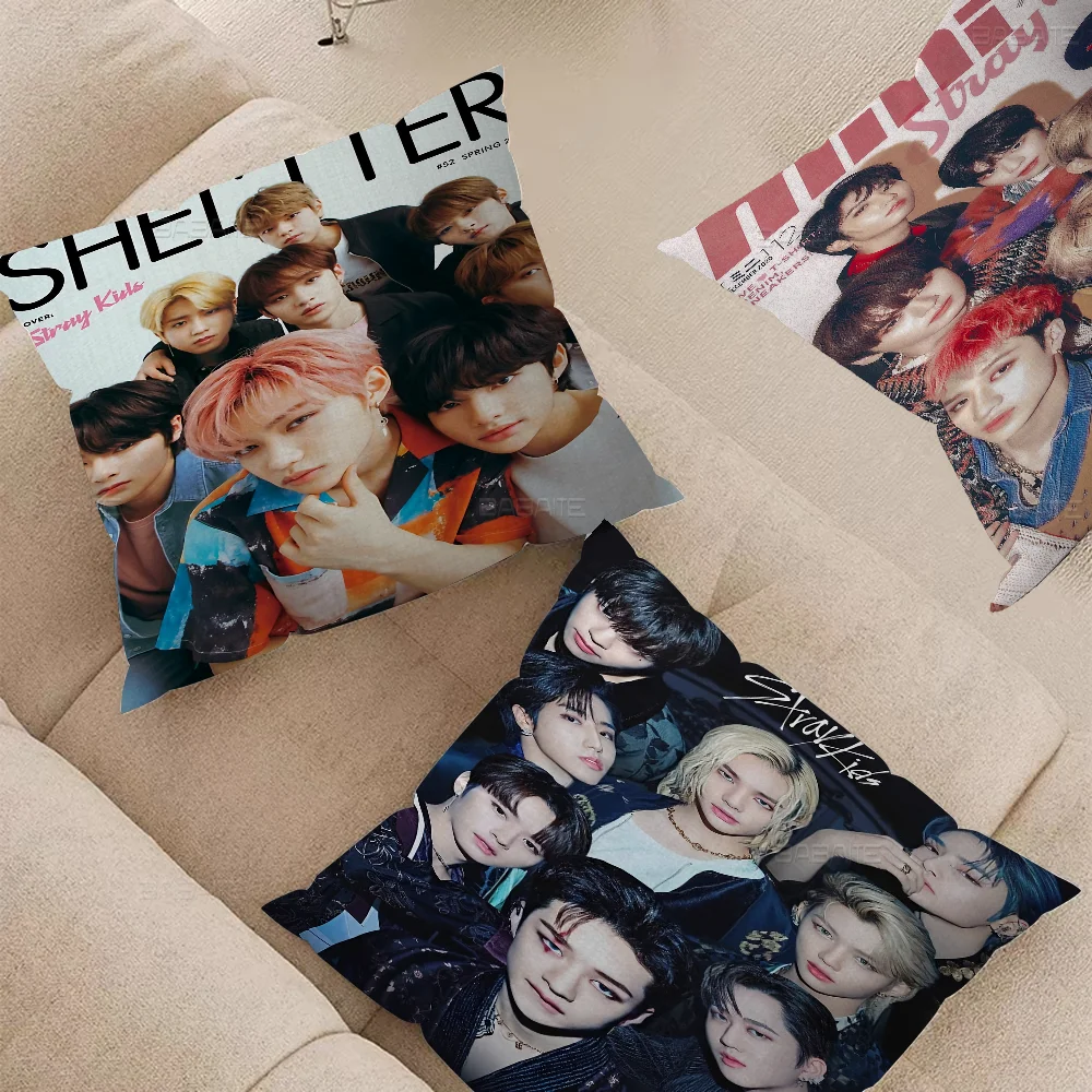 Kpop S-Stray K-Kids Cushion Cover Decorative Pillow Sofa Home Decor Case Pillow Cases