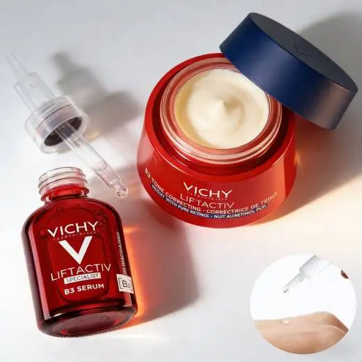 Suero Facial VICHY 16% B3, Crema Rejuvenecedora de Colágeno, Crema Facial Hidratante con Ácido Hialurónico, Péptidos, Efecto Lifting, Antiarrugas, Iluminadora