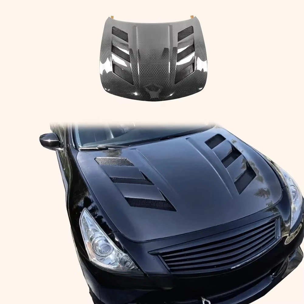 For G37 Q40 4 Door Sedan 2008-13 Honeycomb Carbon Fiber KZ Style Hood