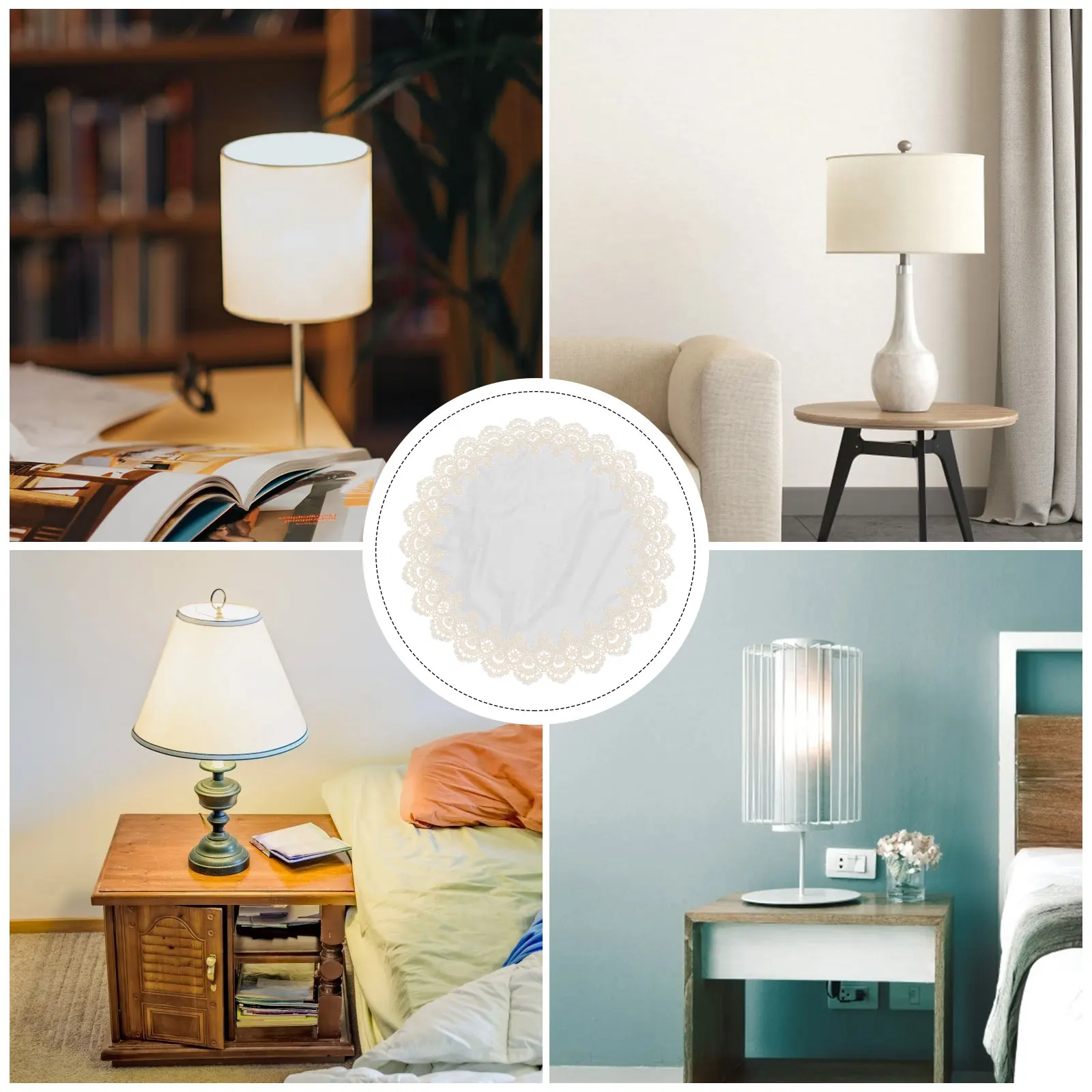 

Lace Lampshade Cover Premium Decorative Table Lamp Shade Protector Dustproof For Home Bedroom Hotel Lighting Decoration