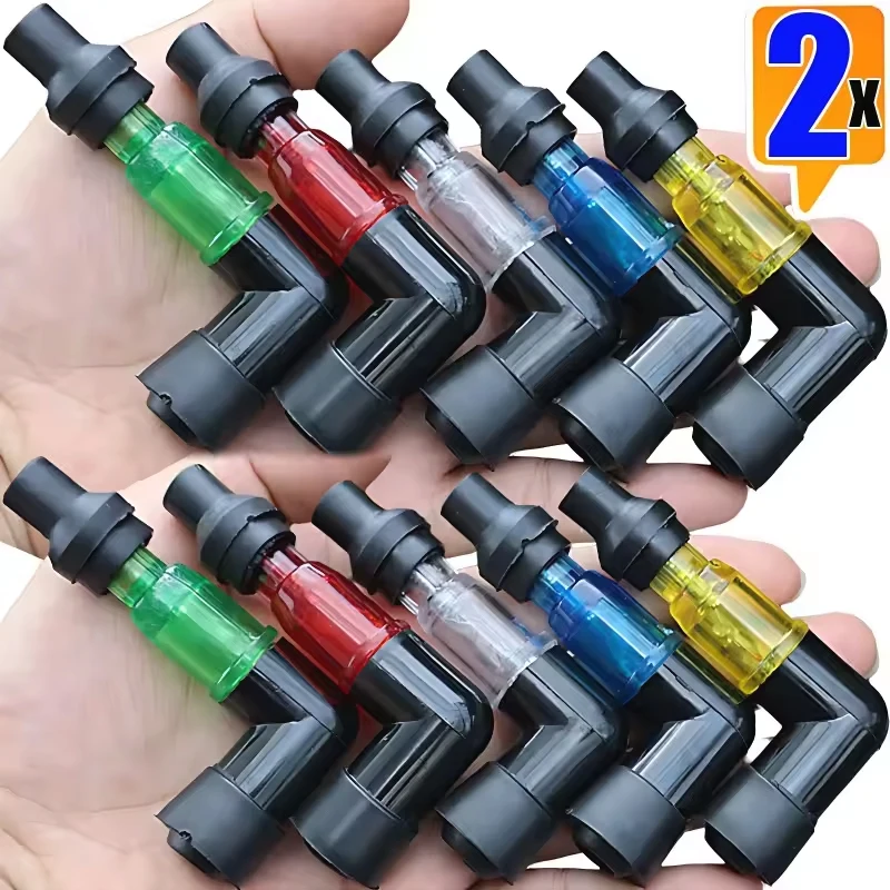 Universal LED Spark Plug Caps Flashing Glow Ignition Coil Cover Waterproof Motorcycle Parts for Night Riding Bike Modification