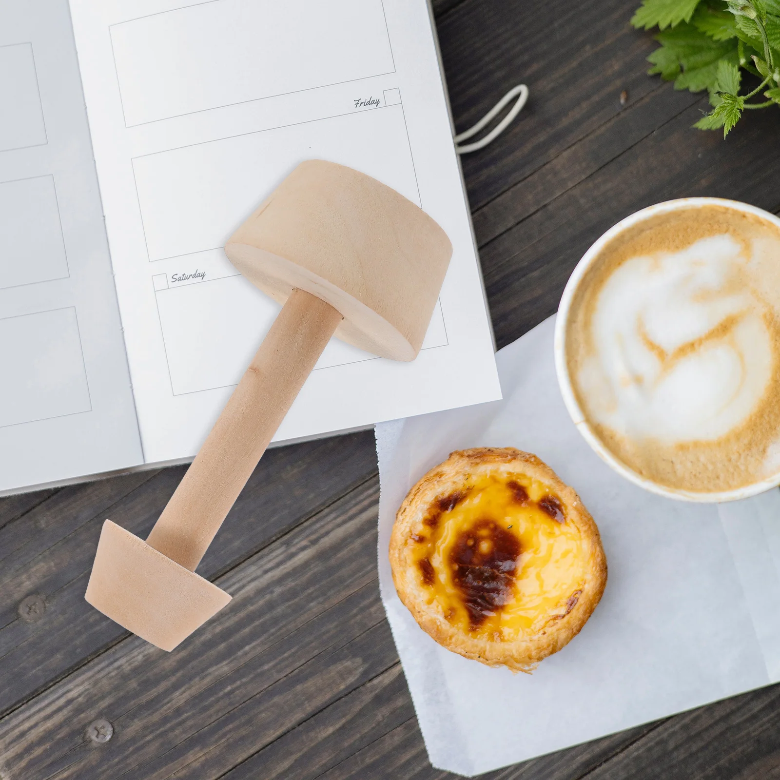 

Wooden Egg Tart Mold Patty Tamper Dual ended Pastry Pusher Baking Tools Natural Wood Color Smooth Surface Kitchen Use