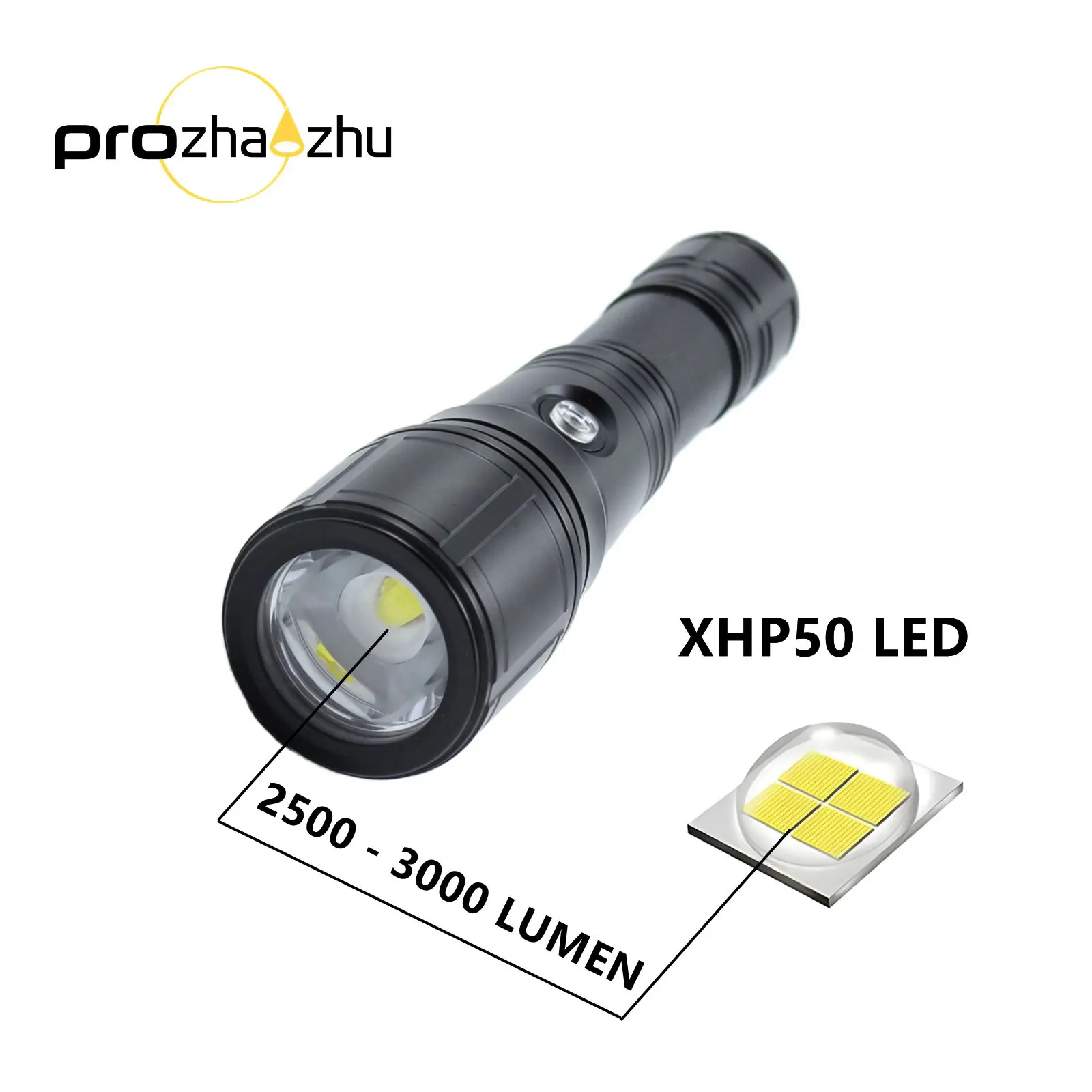 DL-B20 Torcia subacquea super resistente XHP50 Focus Zoom 26650 USB-C Ricarica IP68 100M Luce subacquea impermeabile