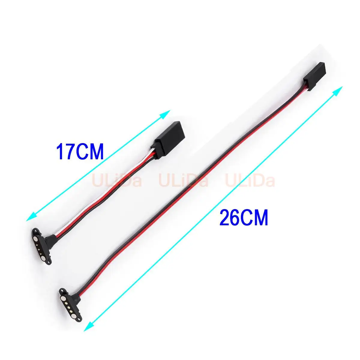 1 Paar magnetisches Snap-on-JR-Servo-Verlängerungskabel für RC-Drohnen, Segelflugzeuge, Flugzeugmodelle, Boot, Autos, DIY-Upgrade