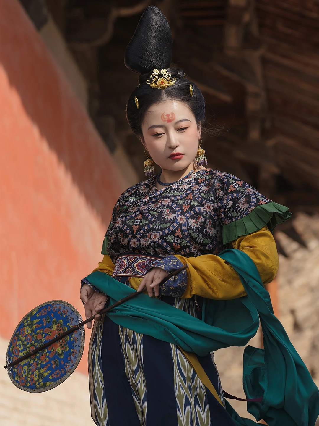 

Традиционная юбка Ханьфу в стиле династии Тан с узором «Крылатые соединенные бусины», этническая женская одежда, костюм для сценических выступлений