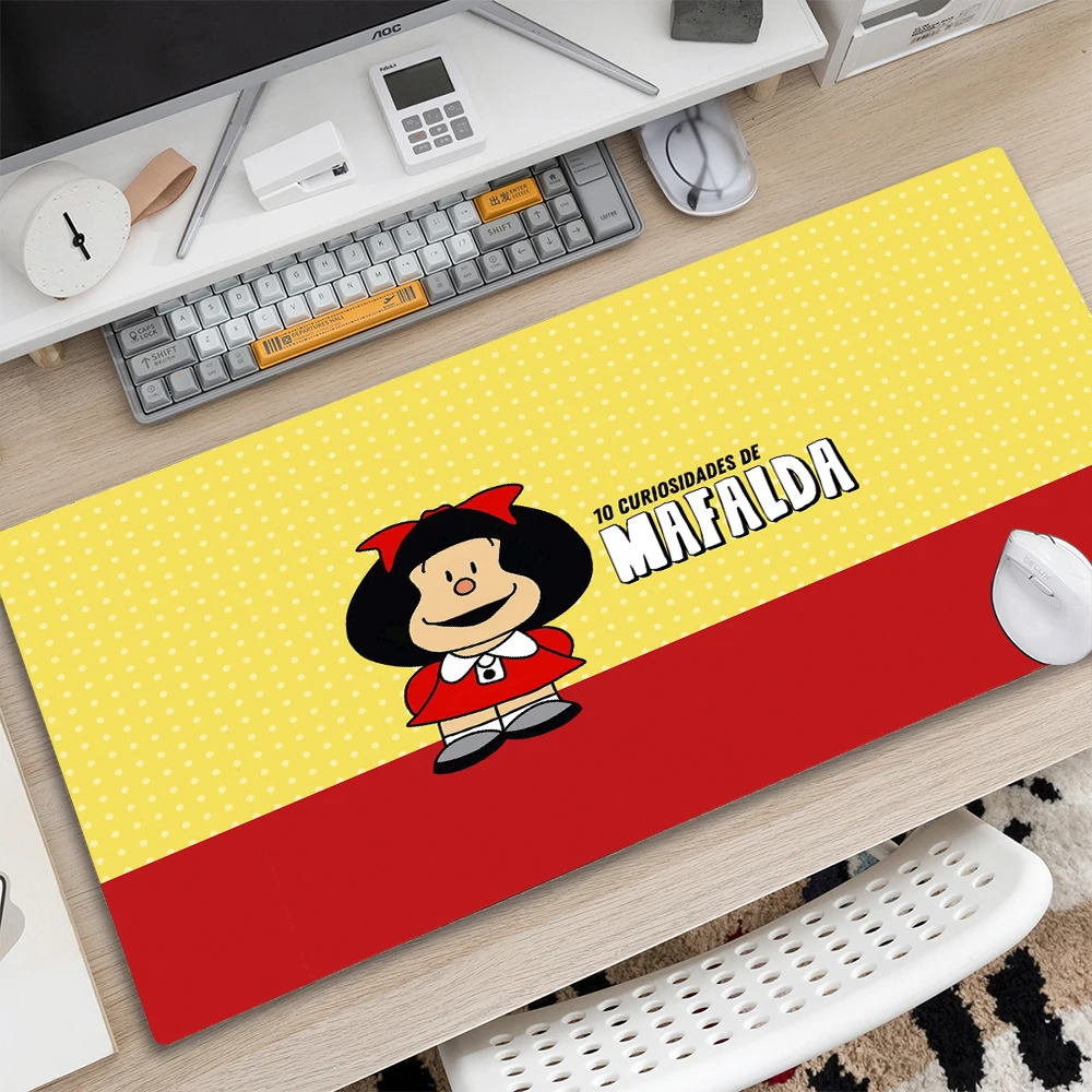 Mafalda Mouse Pad Gamer XL Home Large HD Mousepad XXL MousePads Soft Office Anti Slip Computer Desktop Mouse Pad Mice Pad