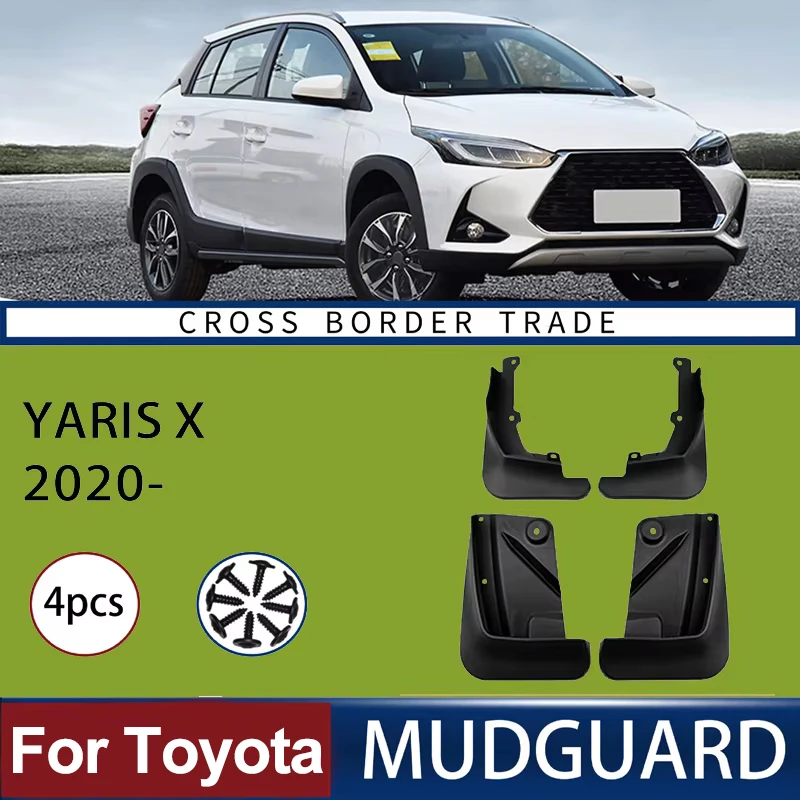 For Toyota Yaris X 2020-2023 2021 2022 Automotive Tire Mudguard Waterproof Splash Proof 4pcs Accessories