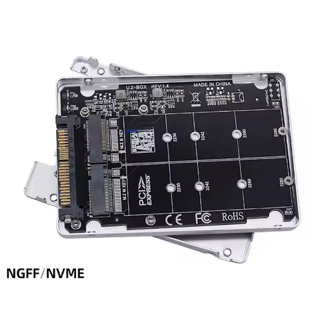 Aluminium Alloy Case PCIe 3.0 x4 M.2 to U.2(SFF-8639) Adapter Card 32Gbps for M.2 NVME NGFF PCI-E SATA 2230 2240 2262 2280 SSD