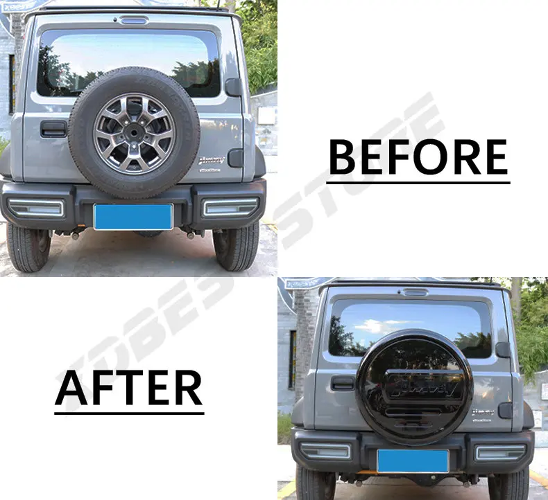 For Suzuki Jimny Sierra JB64 JB74 2019 2020 2022 2023 Car Spare Tire Trim Cover ABS Car Outer Accessories Spare Wheel Cover